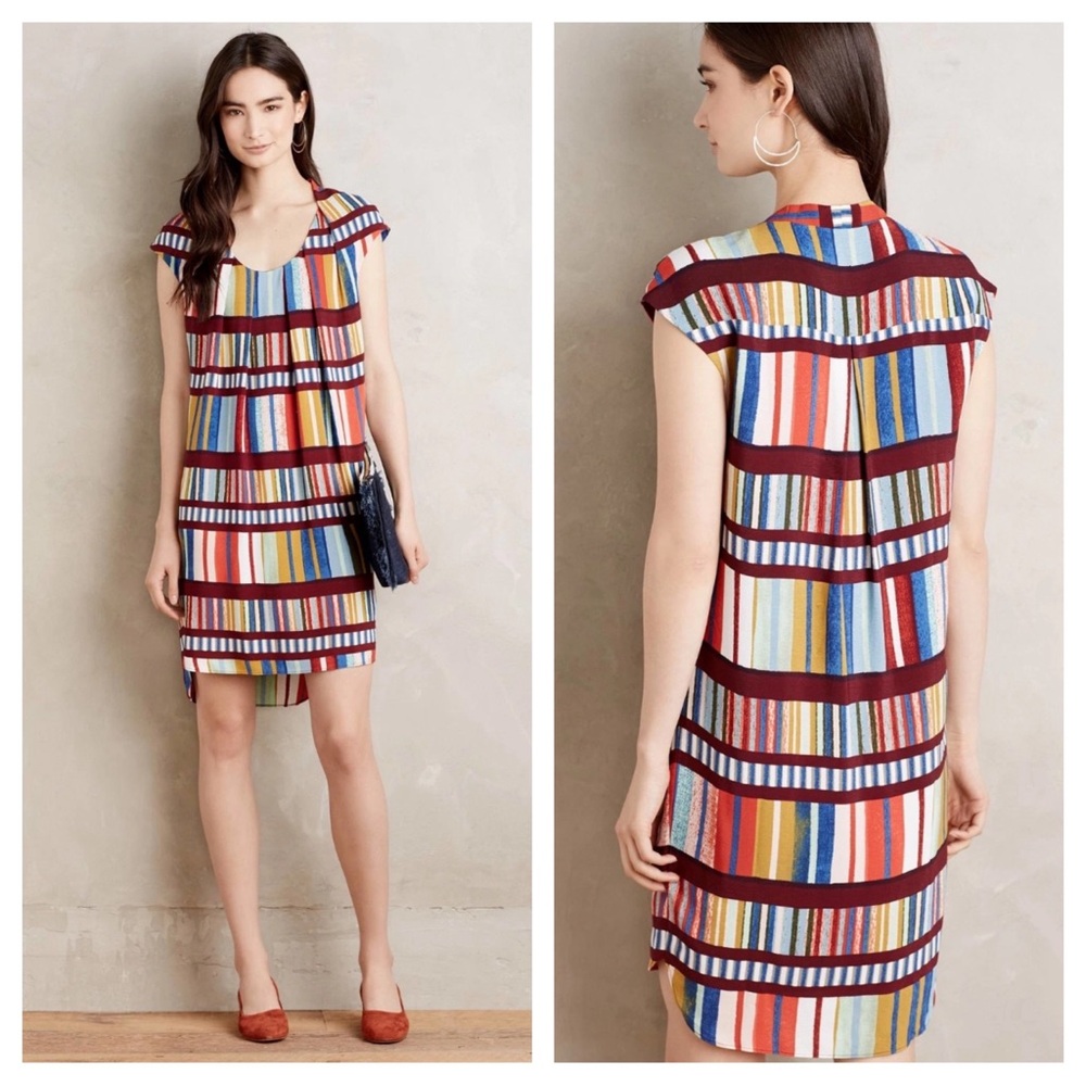 Maeve Anthropologie Au Revoir Stripe Shift Dress